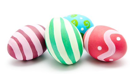 Perfect colorful handmade easter eggs isolated
