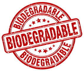biodegradable red grunge stamp