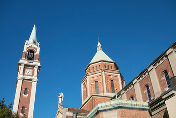 Fototapeta na wymiar Milan, Italy - January 14, 2019 : Basilica Prepositurale of Saint Mary of Lourdes