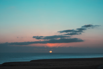 nature poster. sunset in the ocean