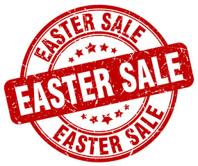 easter sale red grunge round vintage rubber stamp