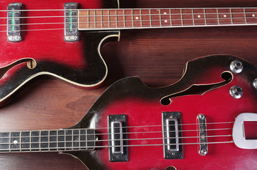 Obraz na płótnie Canvas Two bass guitars
