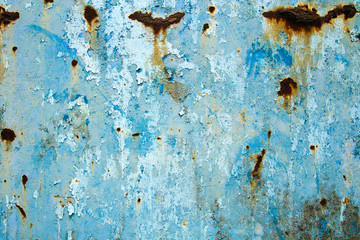 Old blue shelled wall background