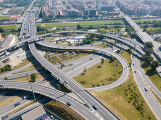 Fototapeta na wymiar Highway interchange in Barcelona