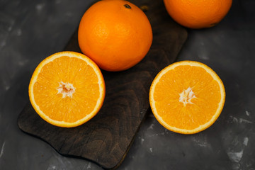 Orange on black background