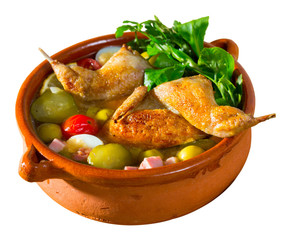 Bowl with poultry saltwort soup