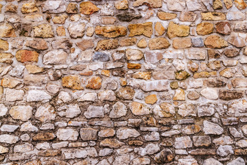 Stone wall with masonry, background, texture