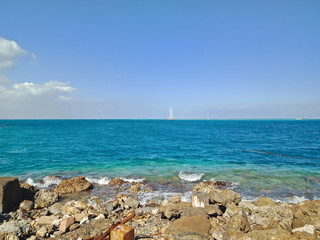 The beautiful view to Red sea in Hurghada city, Egypt