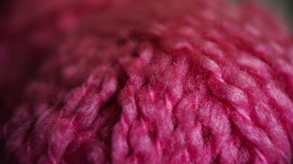 ball of pink yarn close up crochet knit