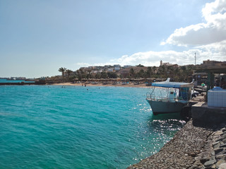 The beautiful view to the beach of Hurghada city, Egypt