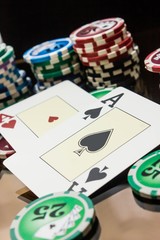 Obraz premium Poker game. Chips. Board gambling