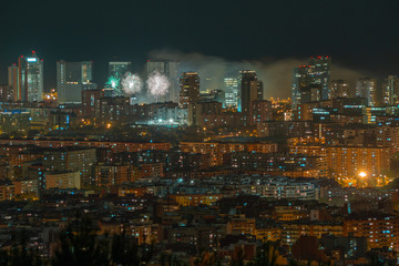 Skyline of Barcelona from the 'Bunkers del Carmel', at night