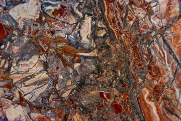 Background from marble texture. Multi-colored inclusions of different rocks. Various forms of inclusions. Panels of interior decoration in retro style.