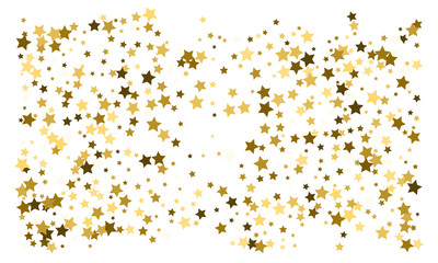 Gold stars. Confetti celebration, Falling golden abstract decoration for party, birthday celebrate, anniversary or event, festive. Festival decor. Vector illustration