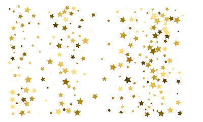 Gold stars. Confetti celebration, Falling golden abstract decoration for party, birthday celebrate, anniversary or event, festive. Festival decor. Vector illustration