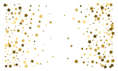 Gold stars. Confetti celebration, Falling golden abstract decoration for party, birthday celebrate, anniversary or event, festive. Festival decor. Vector illustration