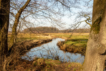 Beautiful landscape in the province Drenthe the Netherlands nearby Zeegse in the nature reserve Drentse AA