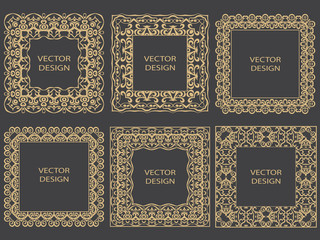 Set of gold vintage frames.