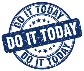 do it today blue grunge stamp