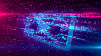 Cyber media concept with mobile player