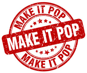 make it pop red grunge stamp