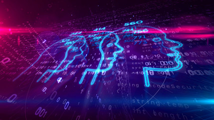 Social scoring and people rating concept with head shape