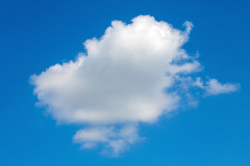 White cloud against blue sky.