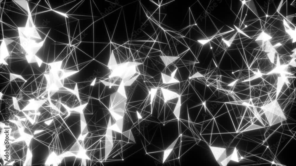 Poster vertically rotating clouds of networks.abstract digital data nodes and connection paths within any t
