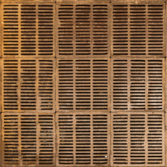 Metal floor square grilles with slotted holes for draining melt water into the sewer
