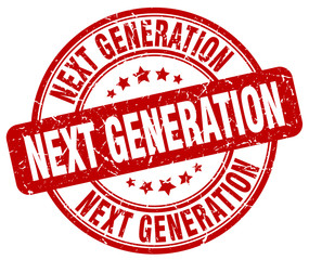 next generation red grunge stamp