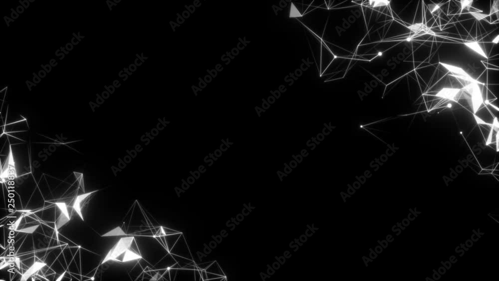 Poster networks with flashing triangles in the corners of the screen.growing global network and data connec