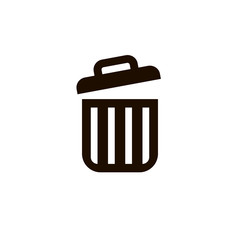 Delete icon, vector trash can garbage bin sign isolated on white, flat design for web, website. Eco bio concept
