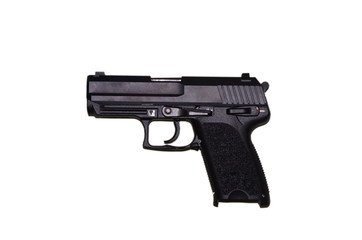 black gun pistol isolated on white background