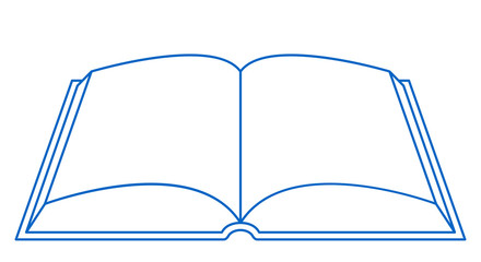 Open book contour illustration