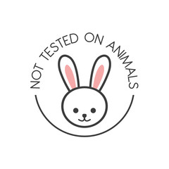 No animals testing icon design symbol. Can be used as sticker, logo, stamp, icon. Vector illustration