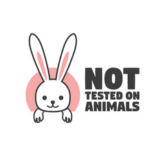 No animals testing icon design symbol. Can be used as sticker, logo, stamp, icon. Vector illustration