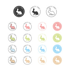  Animal cruelty free symbol. Can be used as sticker, logo, stamp, icon. Vector illustration