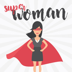 Super Woman. Symbol of female power, woman rights, protest, feminism. Vector.