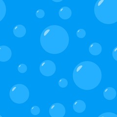 Blue bubbles floating up through the water. Vector design.