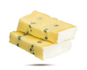 White mould cheese isolated on white background with clipping path