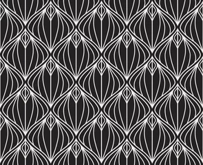 Abwaschbare Fototapete Art deco Nahtloses geometrisches Art-Deco-Muster. Abstrakter Vektorblumenhintergrund.
