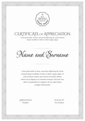 Certificate template. Diploma of modern design or gift certificate. Vector illustration.