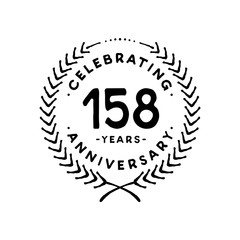158 years design template. 158th vector and illustration 