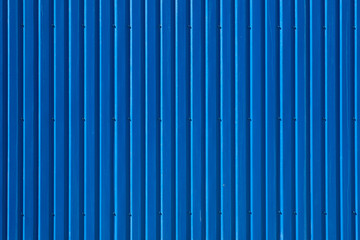 Blue corrugated steel deck wall. For design, banner and layout