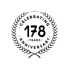 178 years design template. 178th vector and illustration 