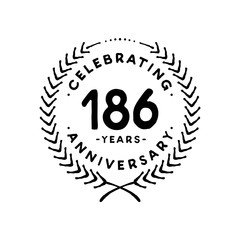 186 years design template. 186th vector and illustration 