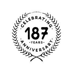 187 years design template. 187th vector and illustration 