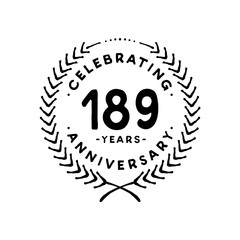 189 years design template. 189th vector and illustration 