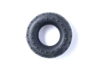 Rubber expander for the forearm on a white background isolate