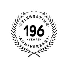 196 years design template. 196th vector and illustration 